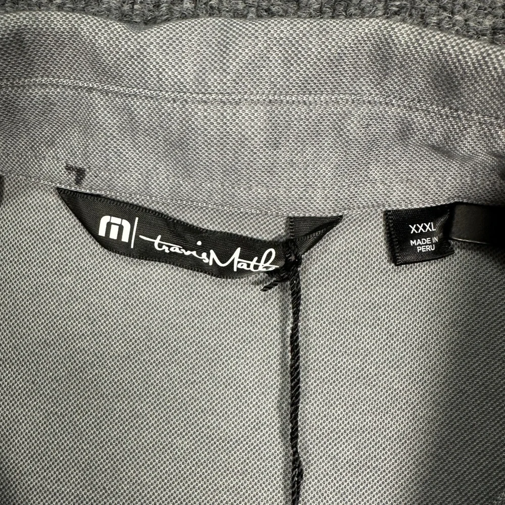 NWT TravisMathew Oceanside Heather Polo Shirt Men's Size 3XL Grey Pima Blend